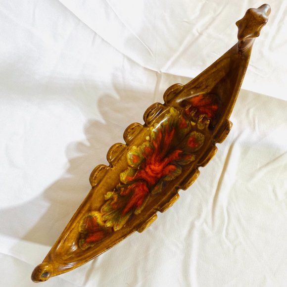 Large vintage 1960s Ceramic Art Pottery Viking Ship Ashtray Dish - Picture 5 of 9